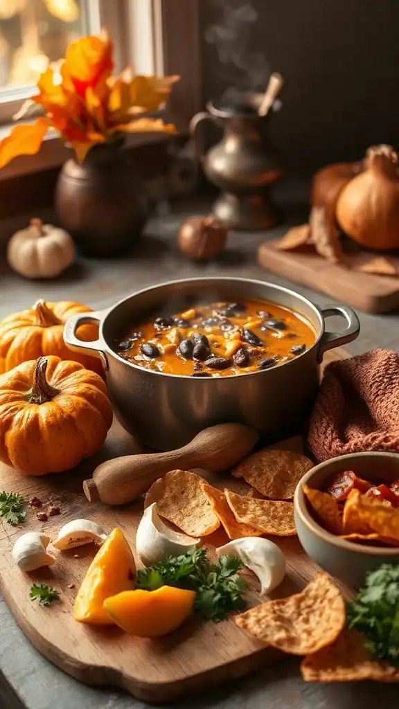 creamy pumpkin black bean chili