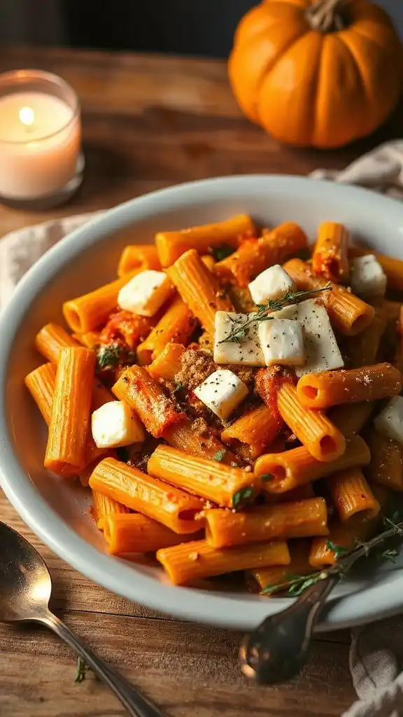 creamy pumpkin cheese pasta