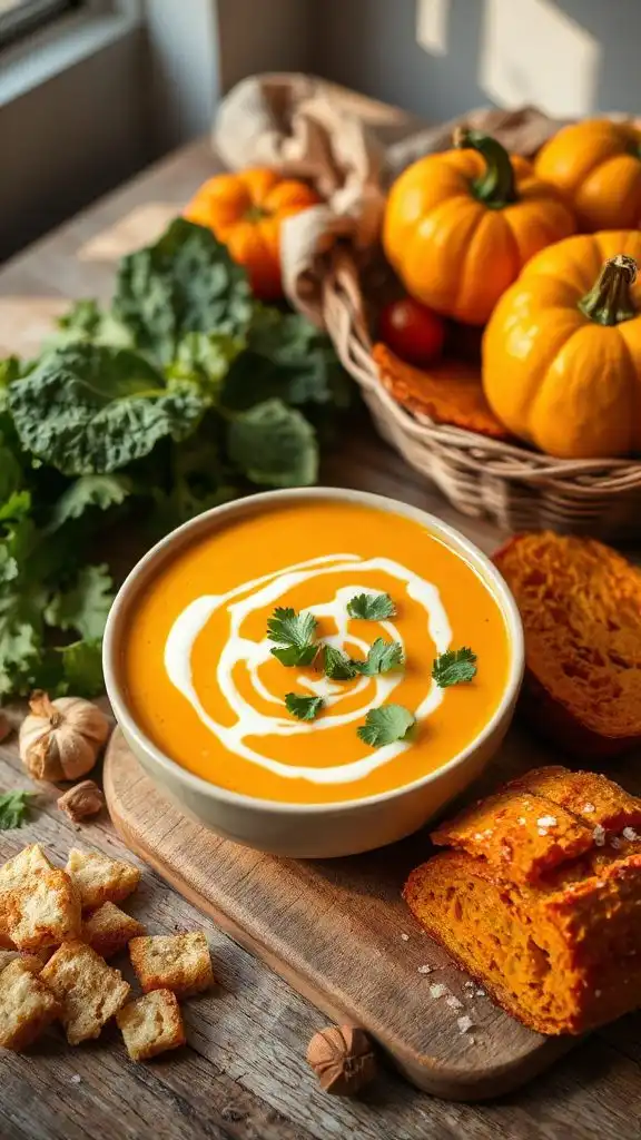 creamy pumpkin coconut soup