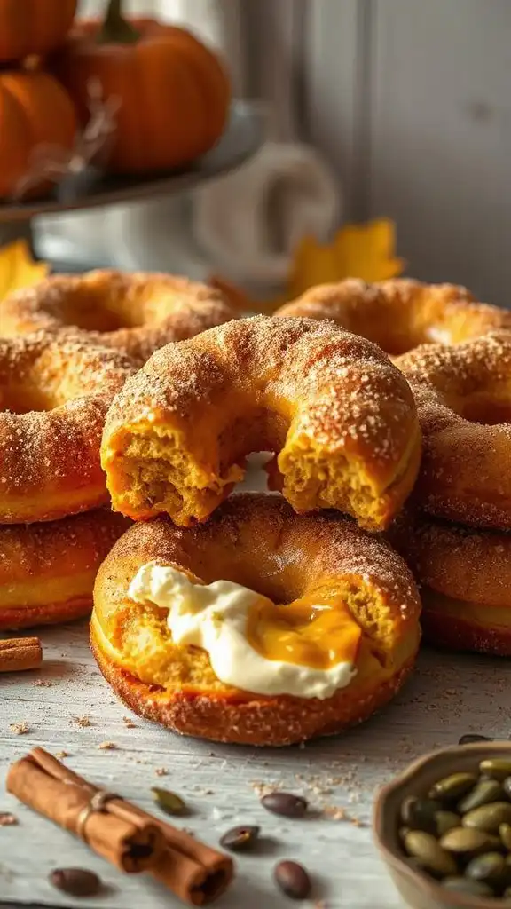 creamy pumpkin doughnut rings