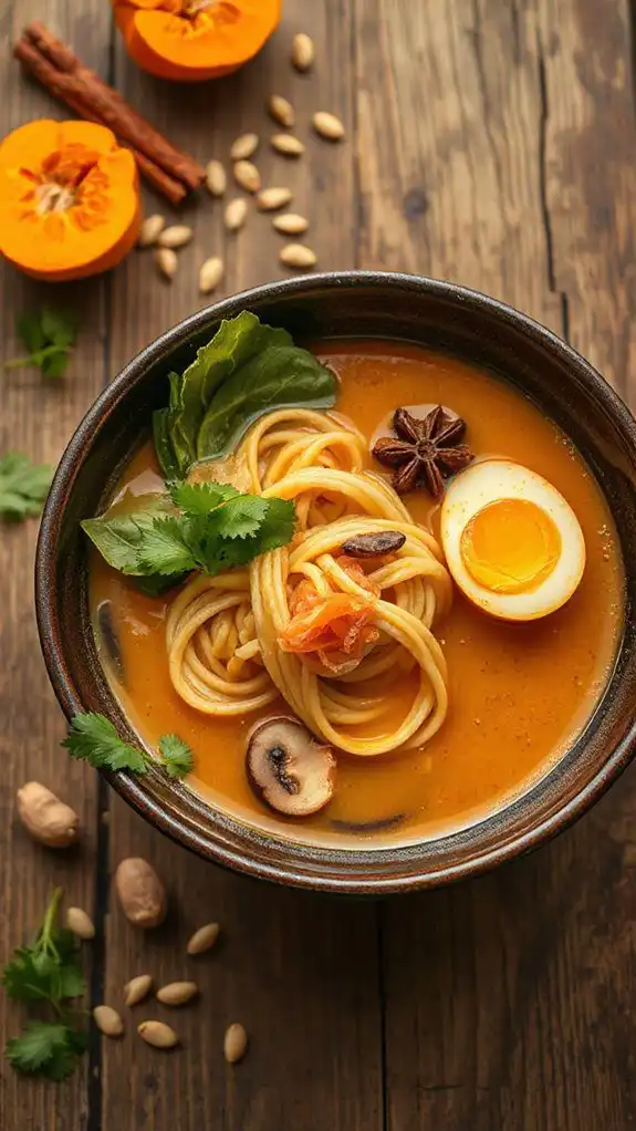 creamy pumpkin ginger ramen