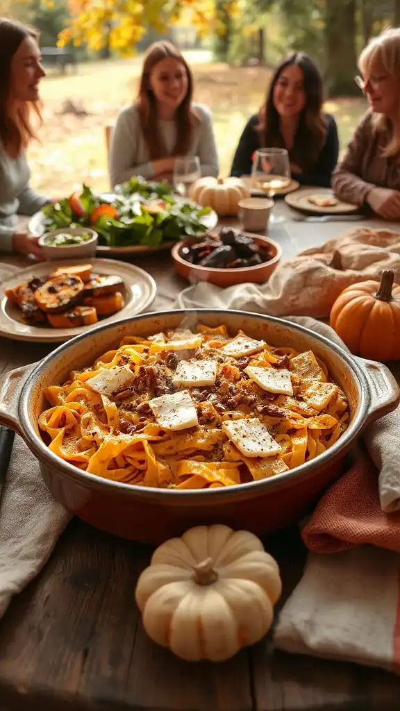 creamy pumpkin pasta bake