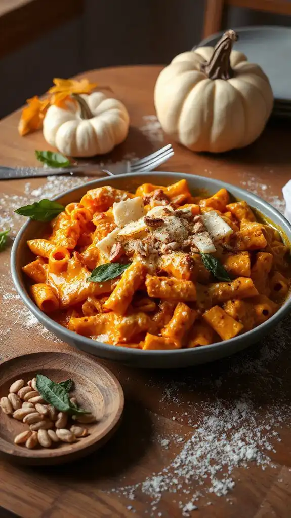 creamy pumpkin pasta bake