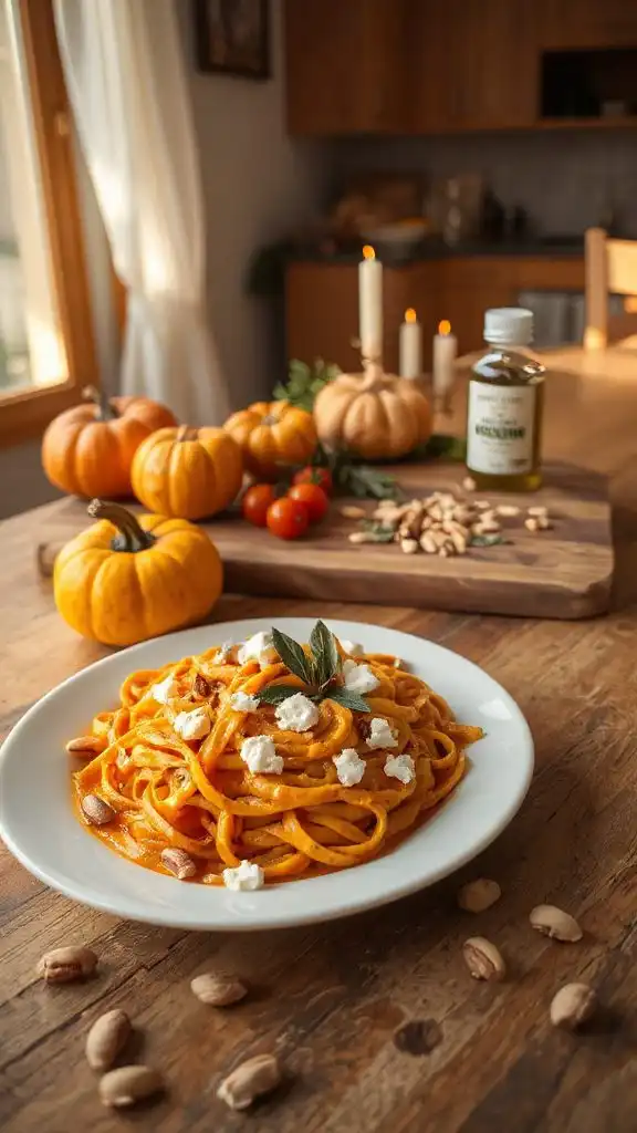 creamy pumpkin ricotta pasta