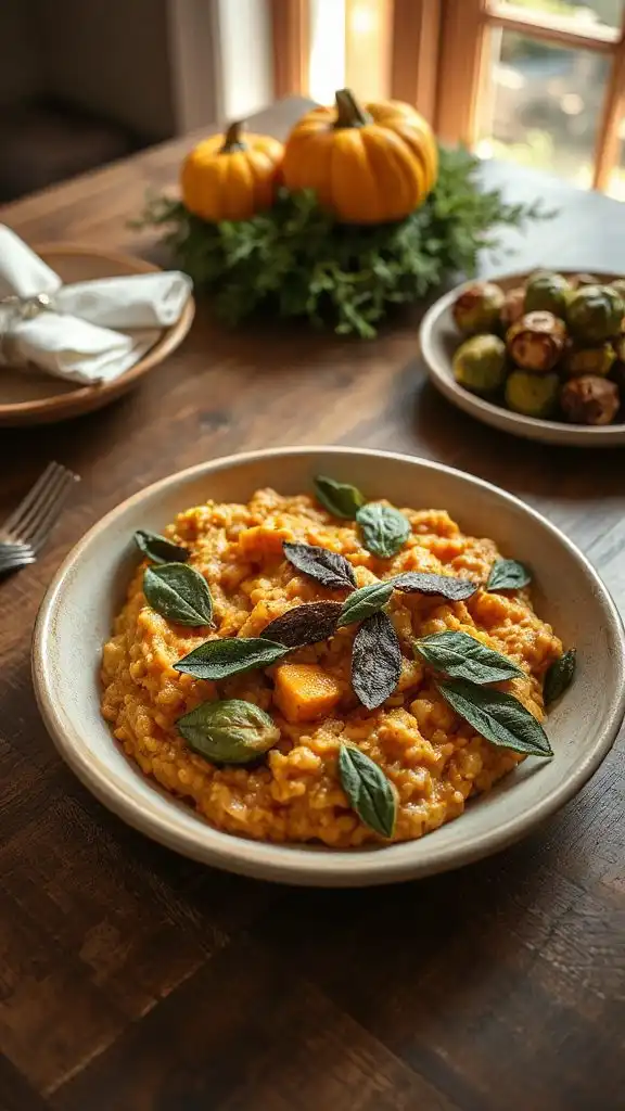 creamy pumpkin risotto dish