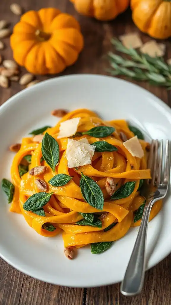 creamy pumpkin spinach pasta