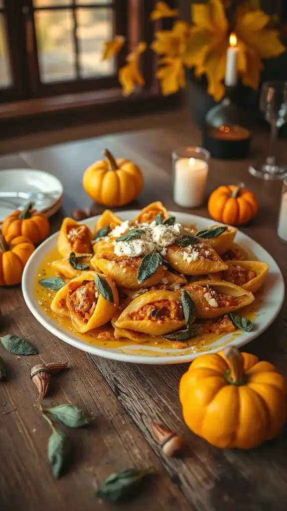 creamy pumpkin stuffed shells