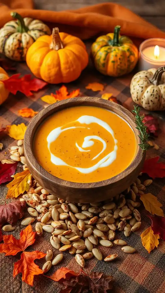 creamy pumpkin sunflower soup