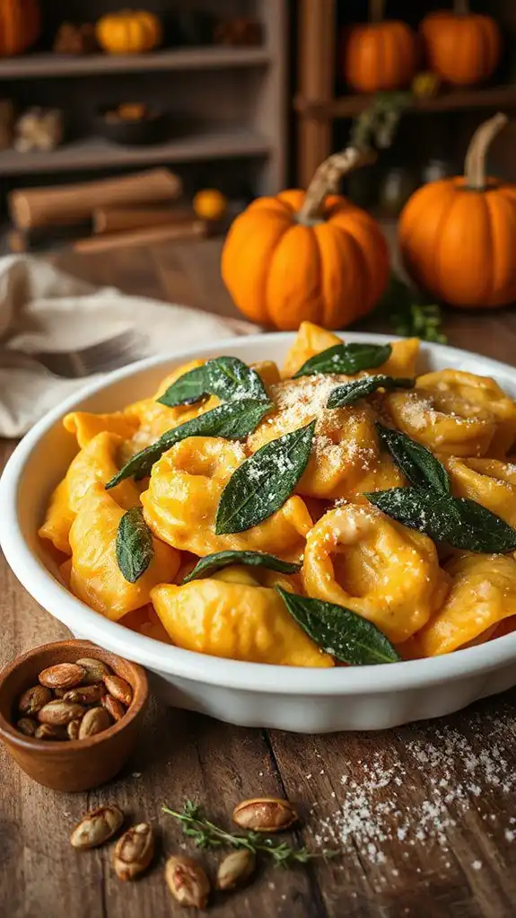 creamy pumpkin tortellini dish