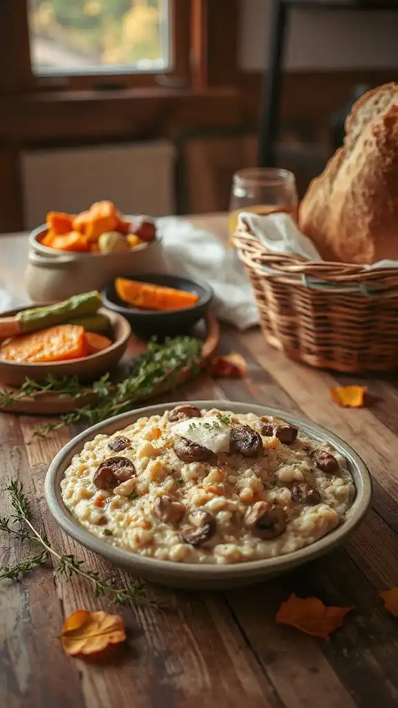 creamy quinoa mushroom risotto