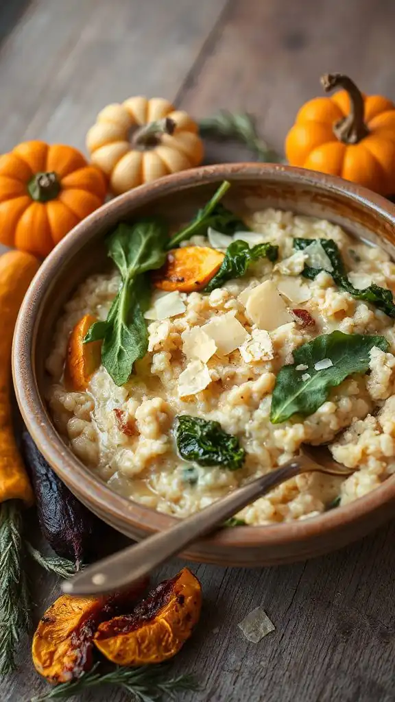 creamy risotto with greens