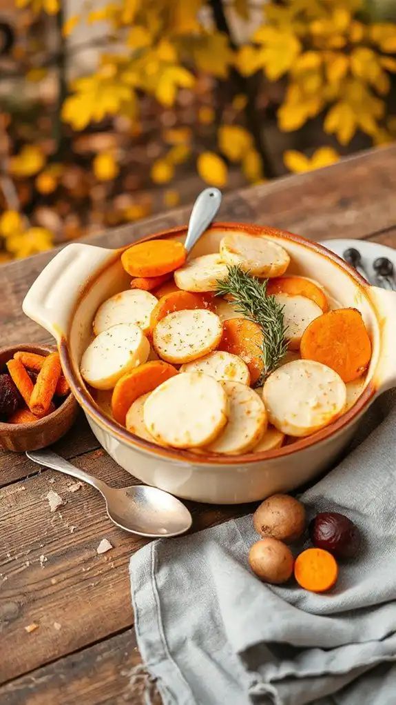 creamy root vegetable gratin