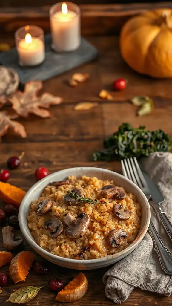 creamy smoked mushroom risotto