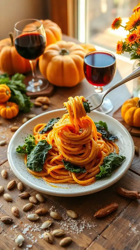 creamy smoked pumpkin pasta