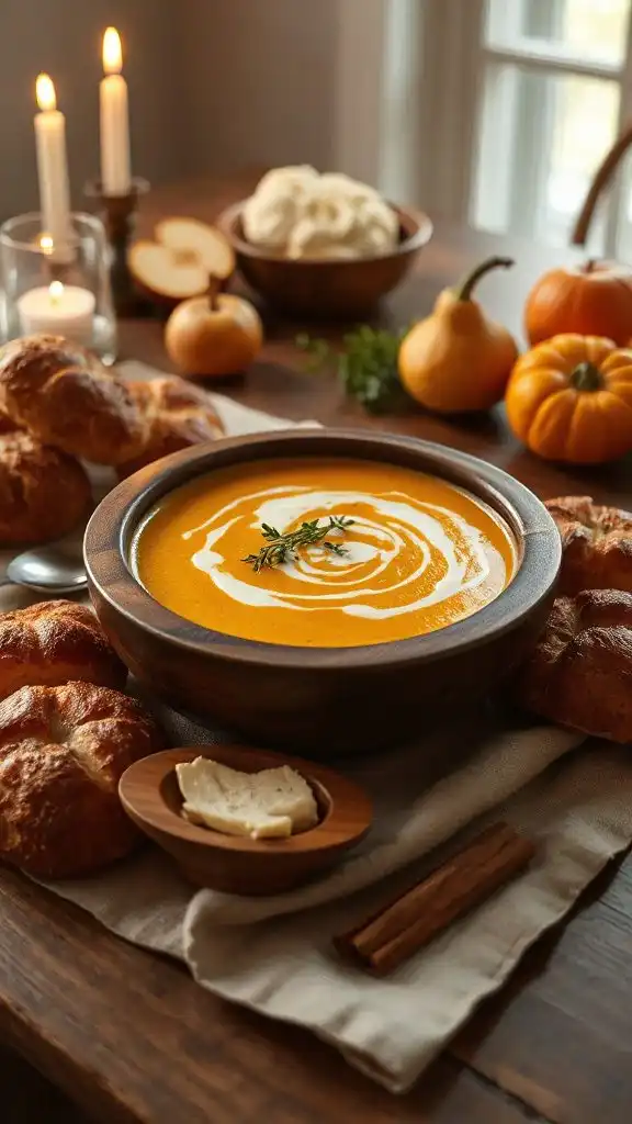 creamy spiced pumpkin soup