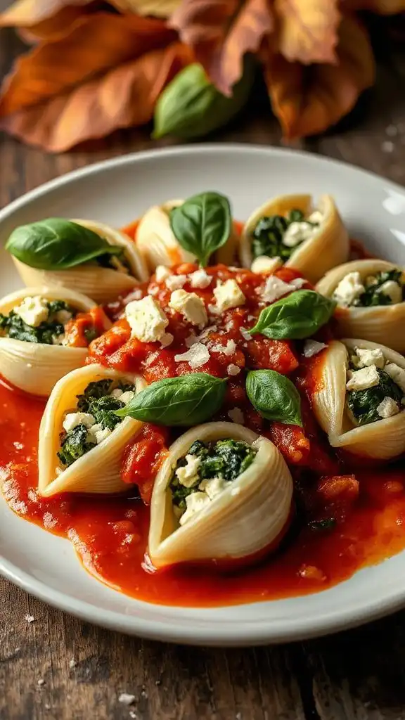 creamy spinach and feta shells