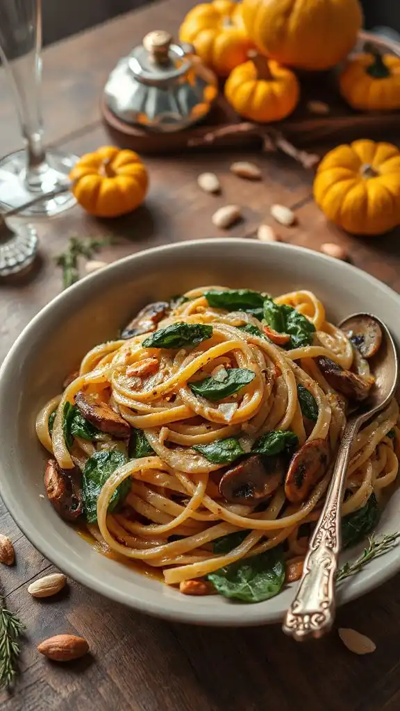 creamy spinach mushroom pasta
