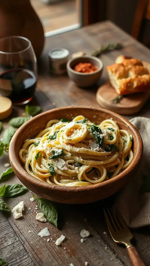 creamy spinach ricotta pasta