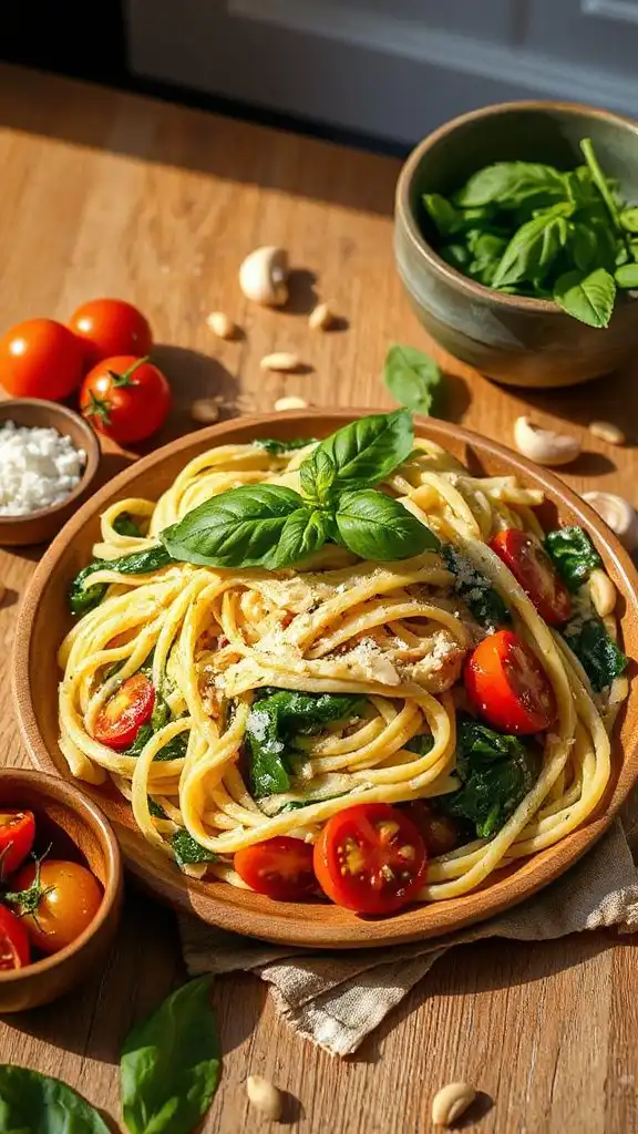 creamy spinach tomato pasta