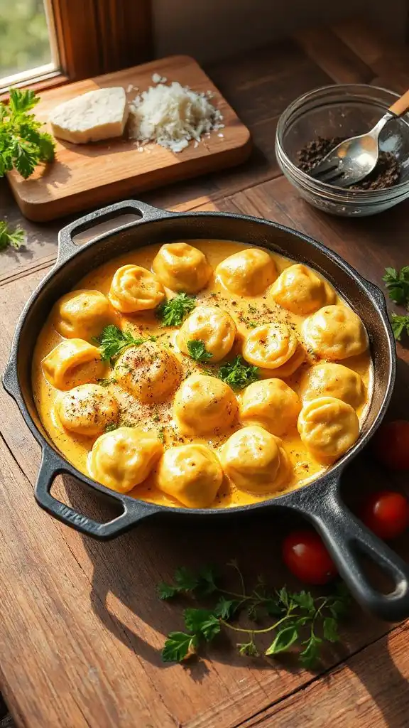 creamy tortellini carbonara skillet