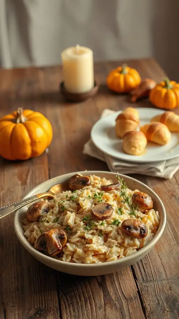 creamy turkey mushroom risotto