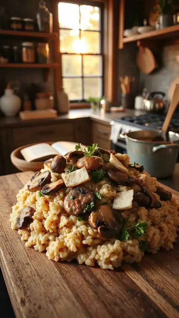 creamy turkey mushroom risotto