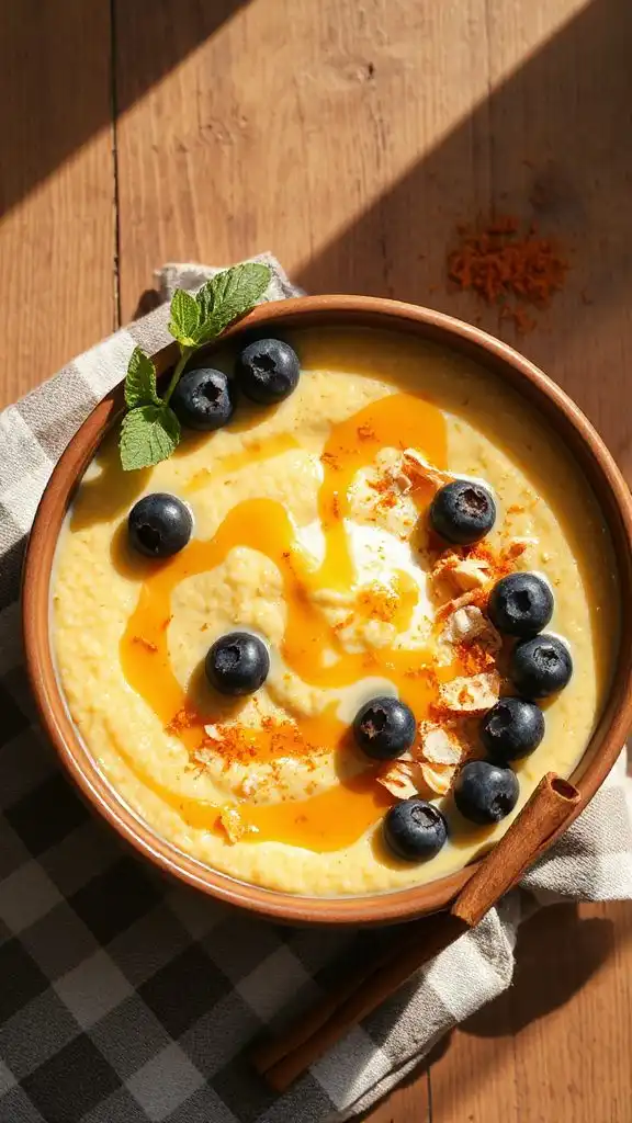 creamy turmeric infused rice pudding