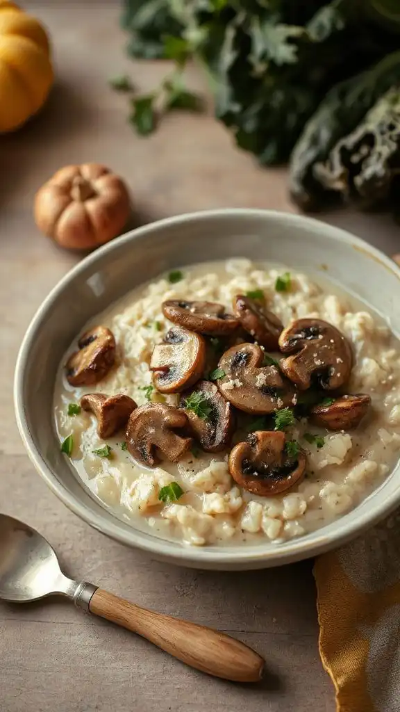 creamy vegan mushroom risotto