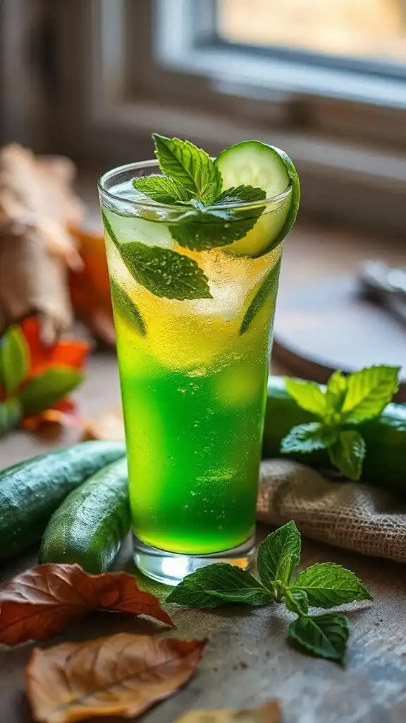 crisp cucumber mint mocktail