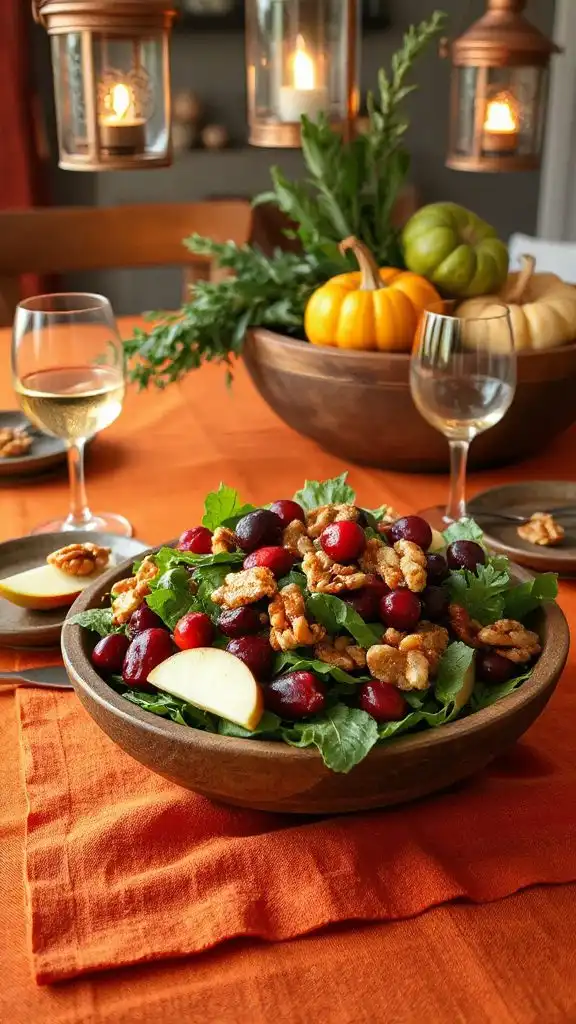 crisp greens with cranberries