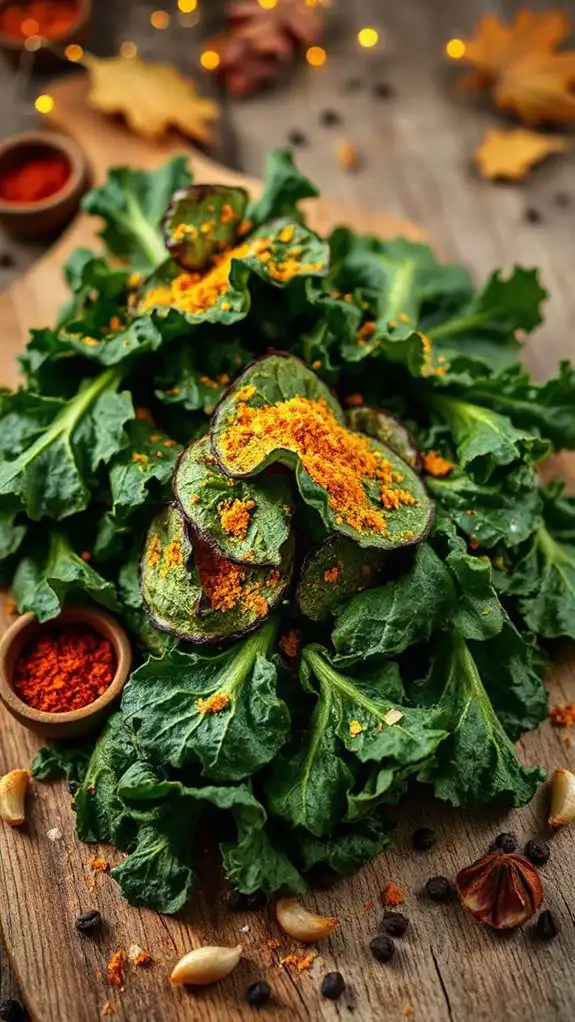 crispy cheesy kale snack