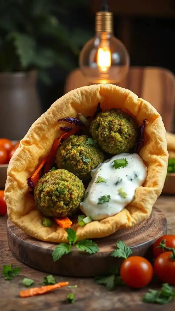 crispy falafel with tzatziki