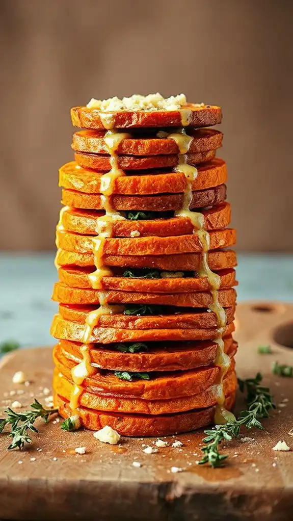 crispy parmesan thyme stacks