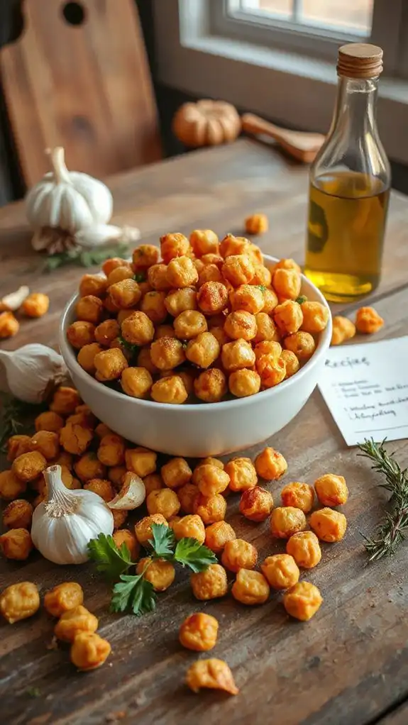 crispy seasoned chickpea snack