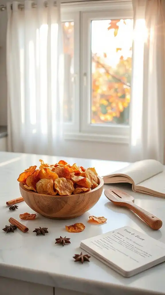 crispy spiced apple snacks