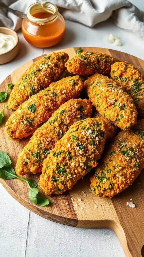 crispy spinach parmesan chicken tenders