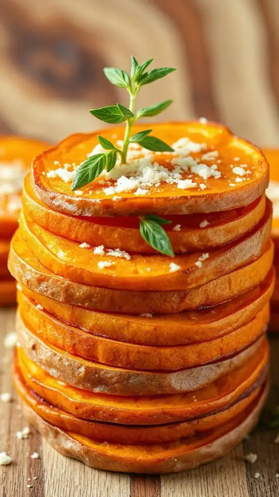 crispy sweet potato stacks