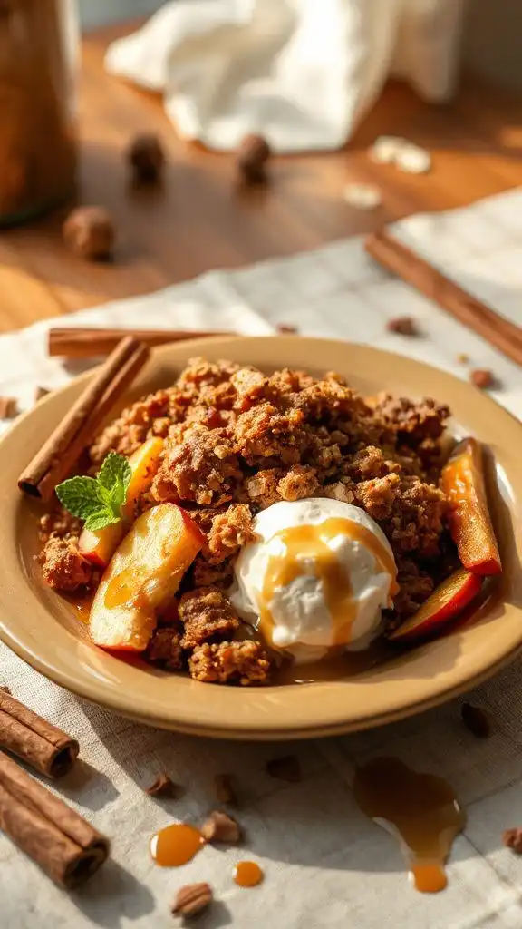 crispy warm apple dessert