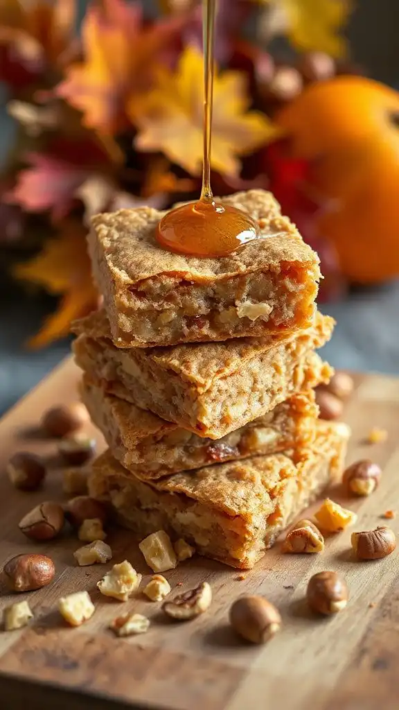 crunchy honey hazelnut squares