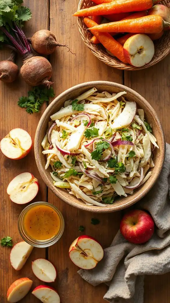 crunchy turnip apple slaw