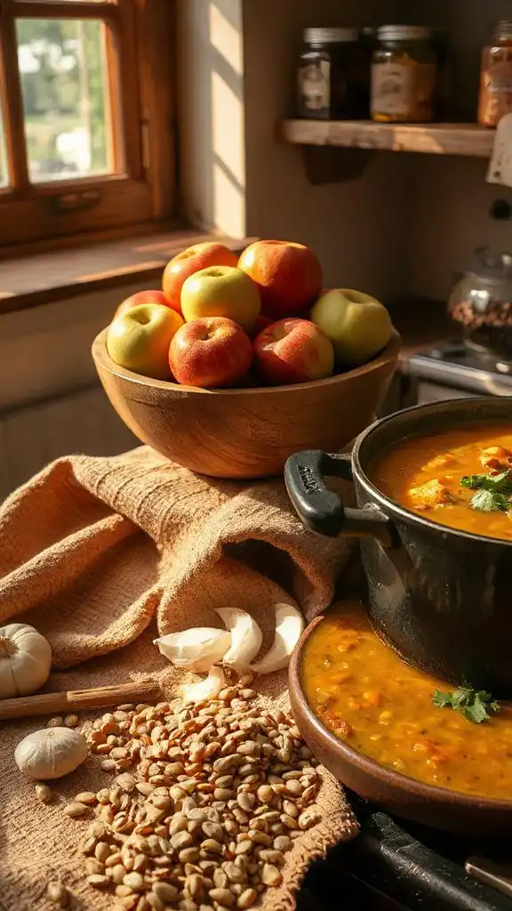 curried apple lentil stew