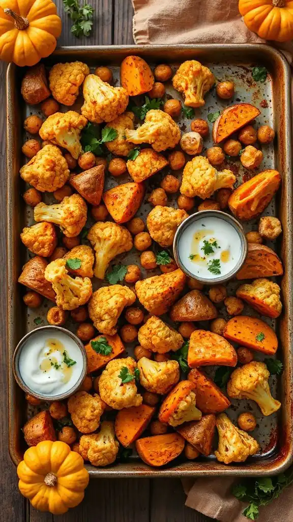 curried chickpeas and cauliflower