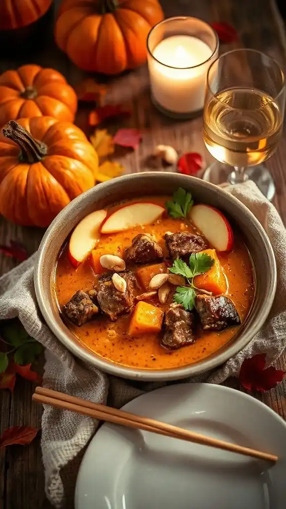 curry apples peanuts autumn