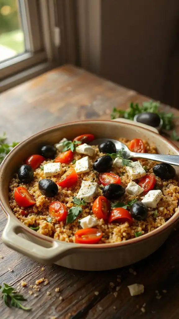 customizable mediterranean quinoa bake