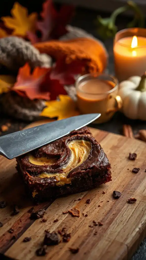 cutting fudgy brownie squares
