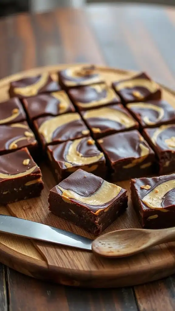cutting peanut butter bars cutting peanut butter bars