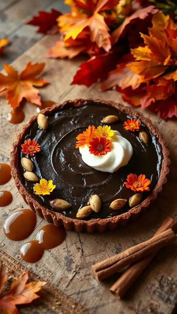 dark chocolate pumpkin tart