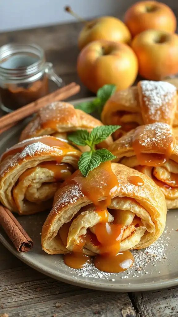 decadent apple caramel croissants