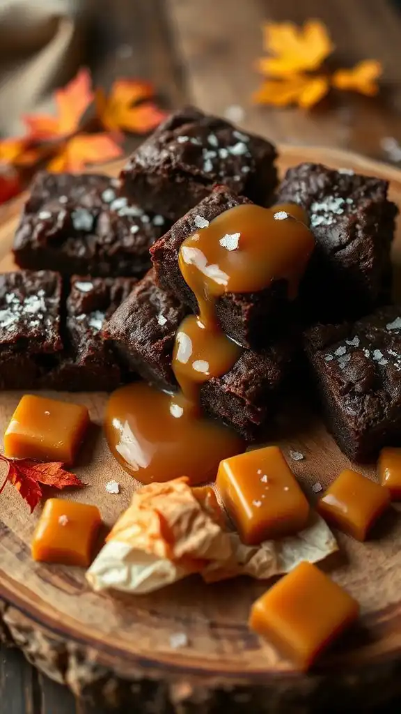 decadent bourbon caramel brownies