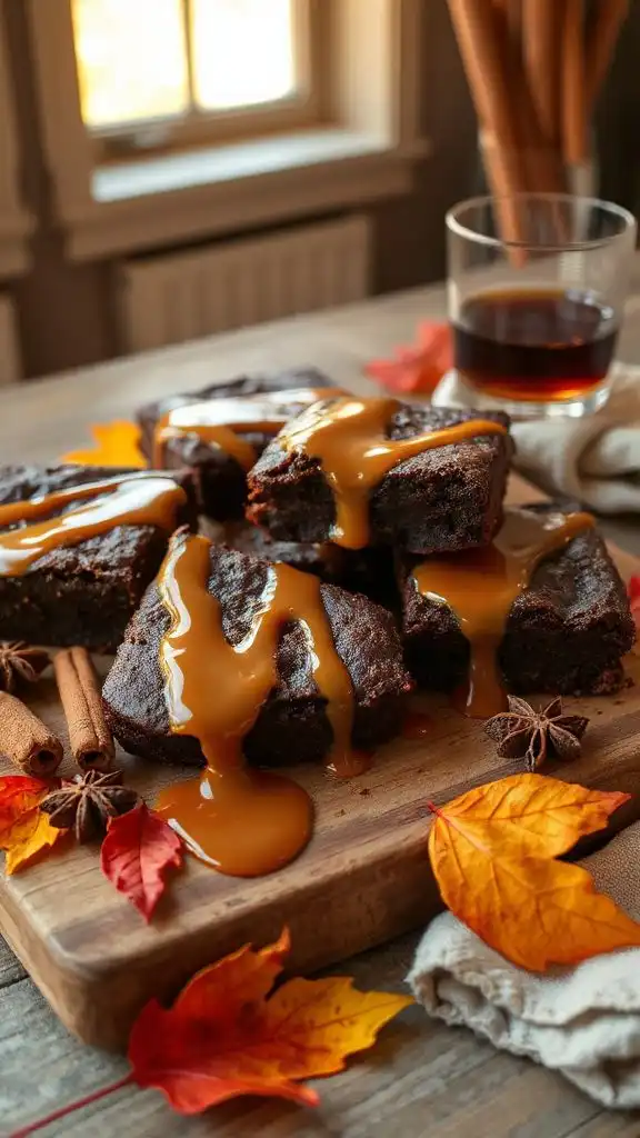 decadent bourbon caramel brownies